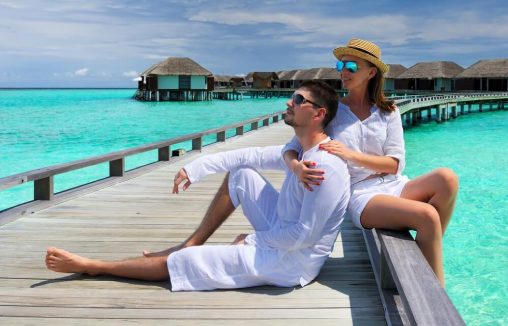 A young couple enjoying their dream holiday