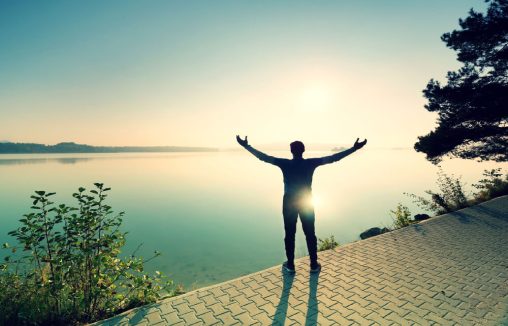 Man feeling free and liberated